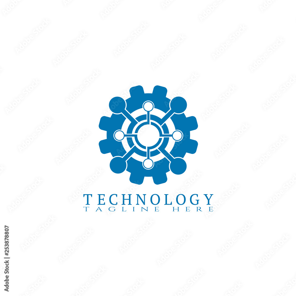 Technology icon template, Creative vector logo design,industrial emblem, gear,illustration element