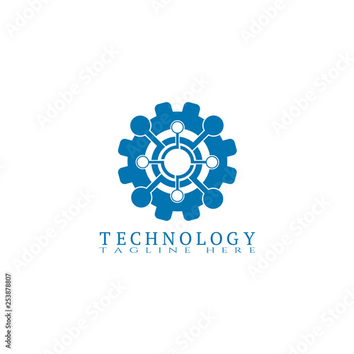 Technology icon template, Creative vector logo design,industrial emblem, gear,illustration element