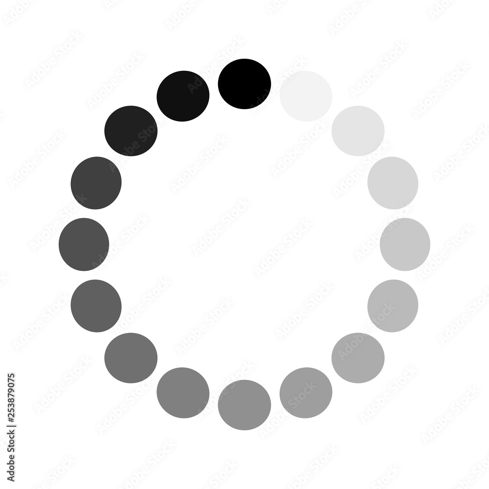 Round download sign isolated on white background. Load icon. Data loading bar. Vector stock illustration Round download sign isolated on white background. Load icon. Data loading bar. Vector stock illustration