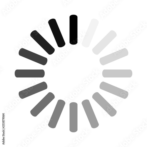 Round download sign isolated on white background. Load icon. Data loading bar. Vector stock illustration