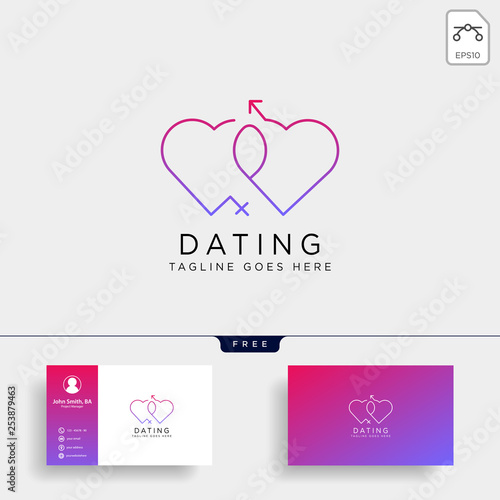 dating love line logo template vector illustration icon element isolated photo