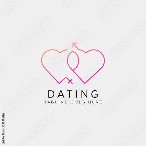 dating love line logo template vector illustration icon element isolated