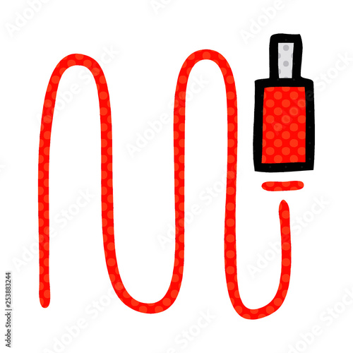 comic book style cartoon audio plug