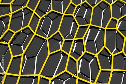 Pattern background 3d render yellow and black