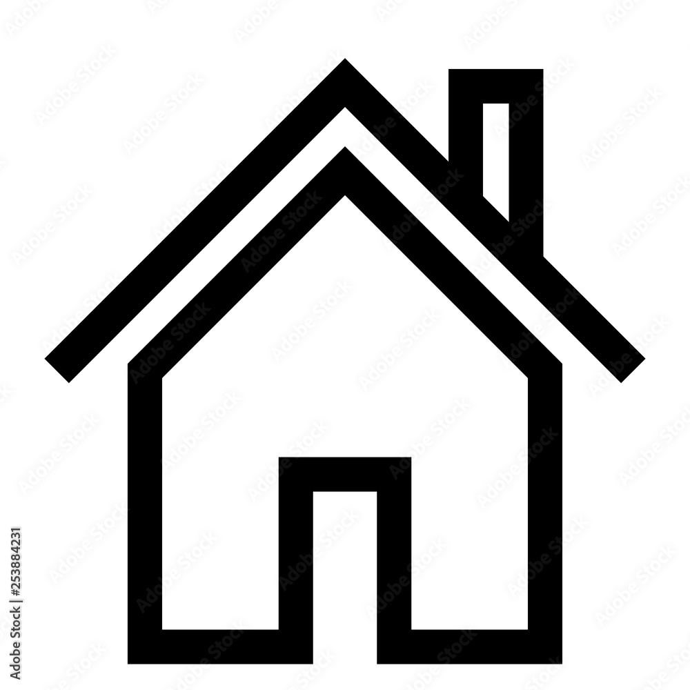 Home symbol icon - black simple outline, isolated - vector Home symbol icon - black simple outline, isolated - vector