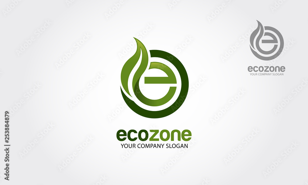 Eco Zone Vector Logo Illustration. Letter E and leaf Logo Template. The logo is very simple and clean. Easily recognized at a glance. Eco Zone Vector Logo Illustration. Letter E and leaf Logo Template. The logo is very simple and clean. Easily recognized at a glance.
