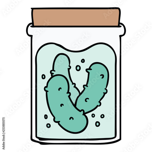 cartoon doodle jar of pickled gherkins