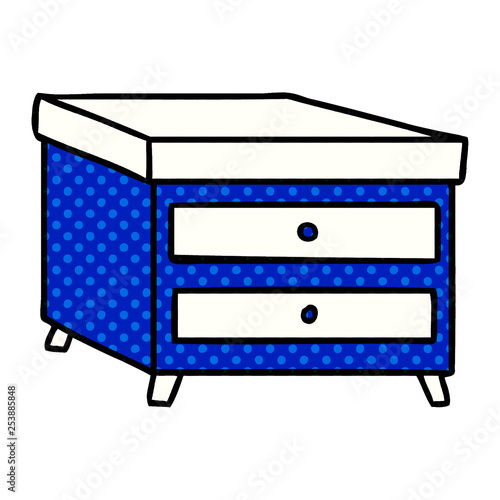 cartoon doodle of a bedside table