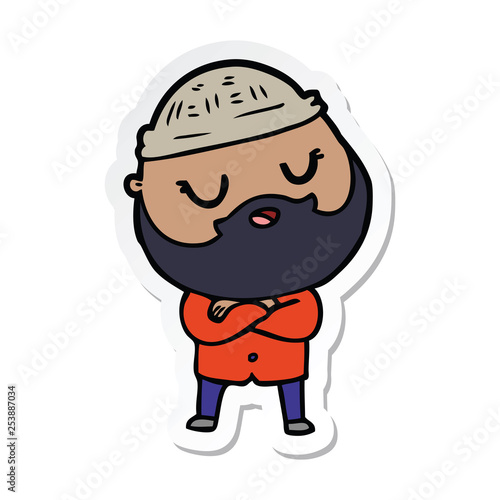 sticker of a cartoon man with beard