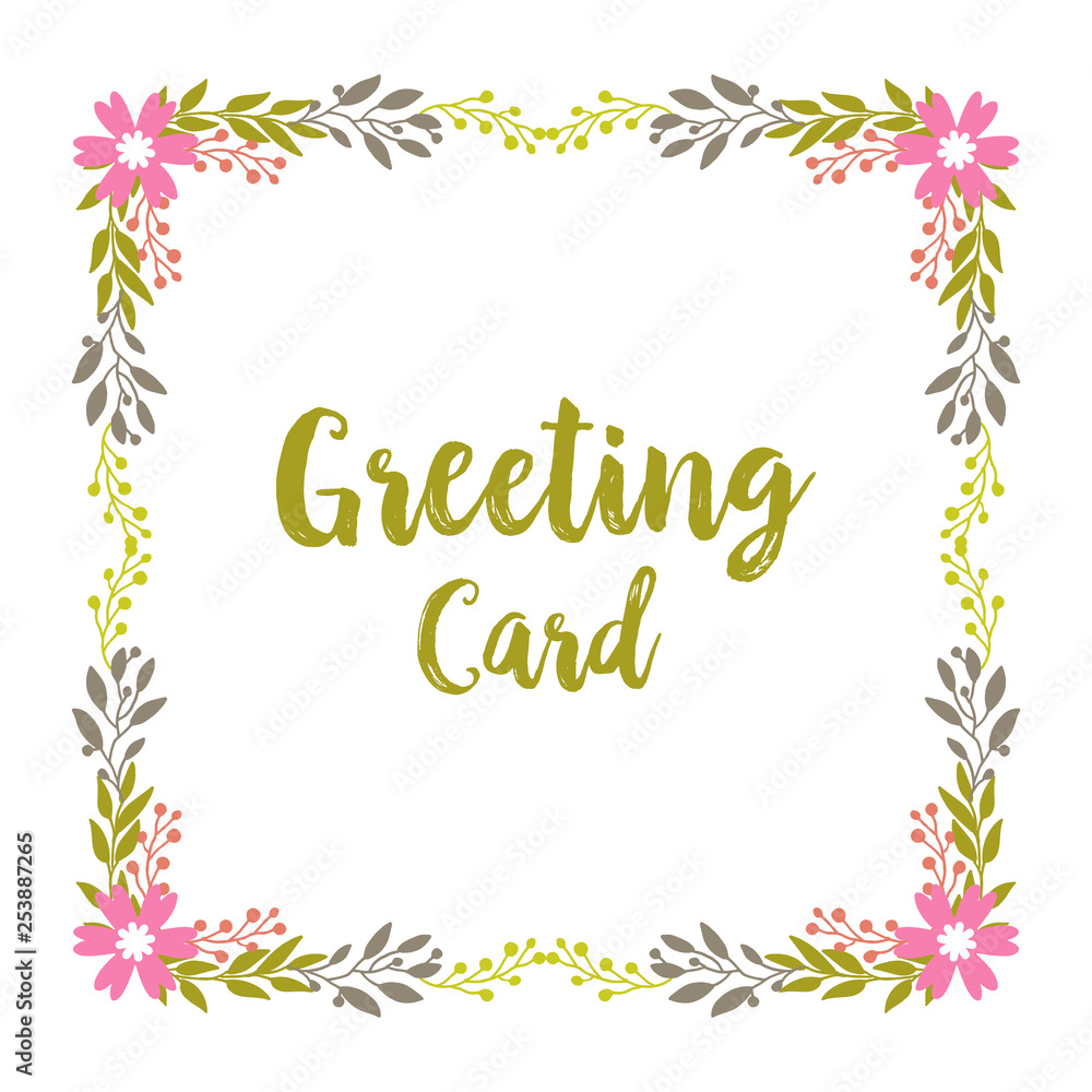 Obraz premium Vector illustration colorful leaf flower frame for greeting card invitation