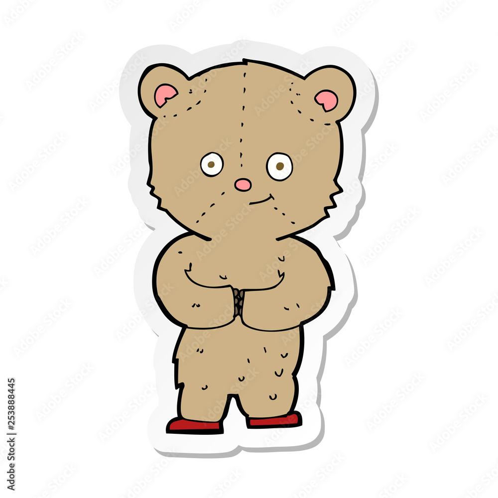 sticker of a cartoon teddy bear sticker of a cartoon teddy bear