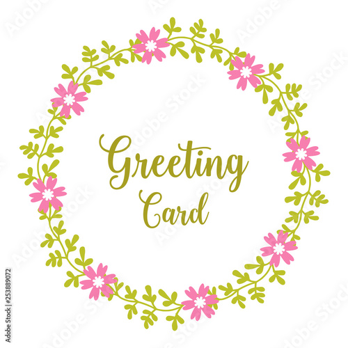 Vector illustration greeting card lettering with beautiful colorful leaf floral frame © StockFloral