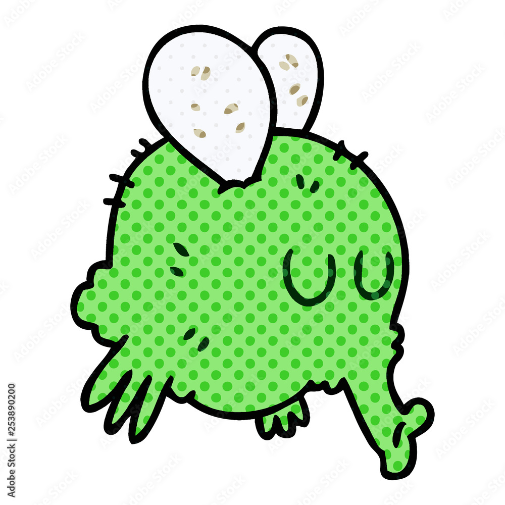 quirky comic book style cartoon fly quirky comic book style cartoon fly