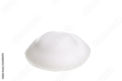 White foam bubbles texture isolated on white