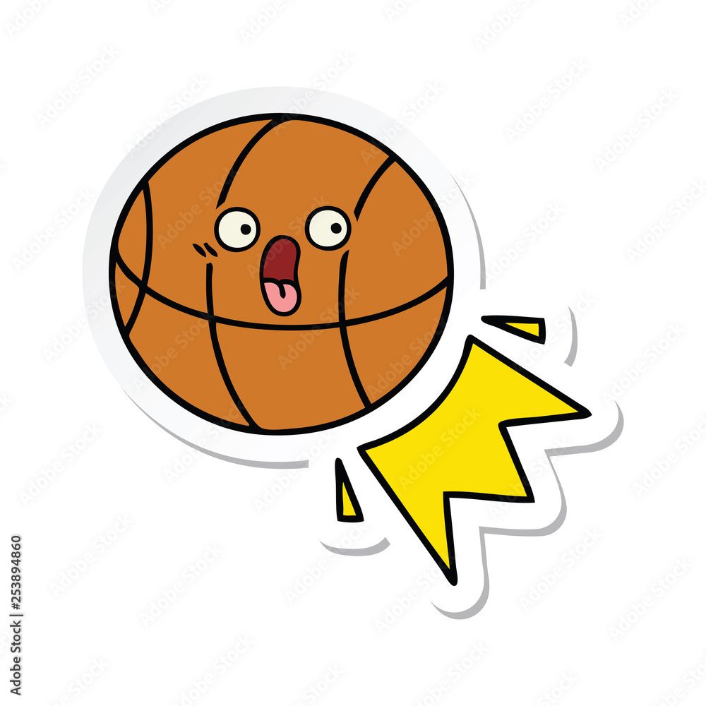 sticker of a cute cartoon basketball sticker of a cute cartoon basketball