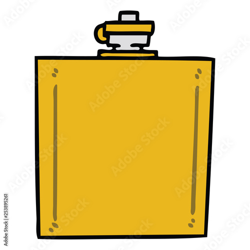 quirky hand drawn cartoon hip flask