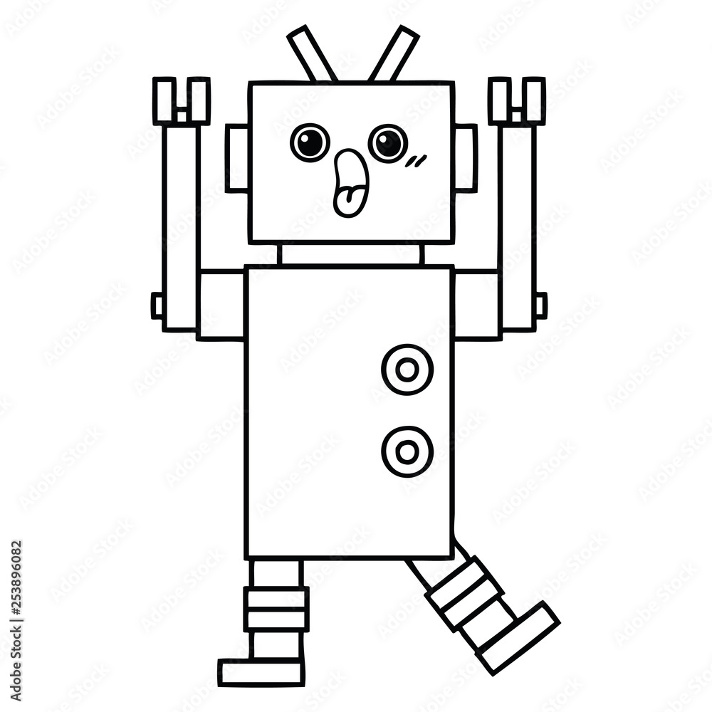 line drawing cartoon robot line drawing cartoon robot