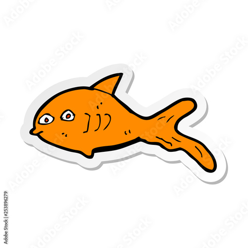 sticker of a cartoon fish