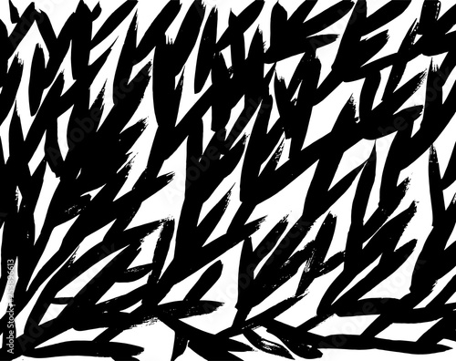 Fototapeta Naklejka Na Ścianę i Meble -  Brush grunge pattern. White and black vector.