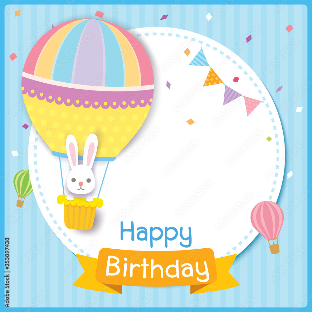 Birthday card for party with rabbit Birthday card for party with rabbit