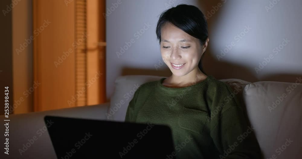 Woman work on computer at home Woman work on computer at home