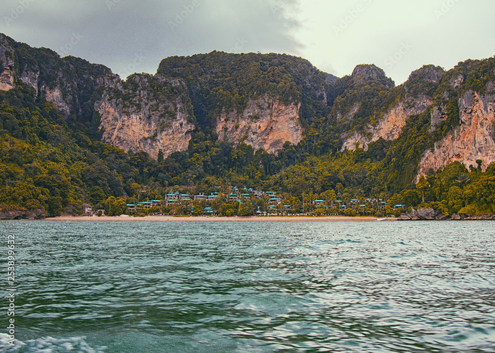 Natural resorts nestled into the hills in Krabi