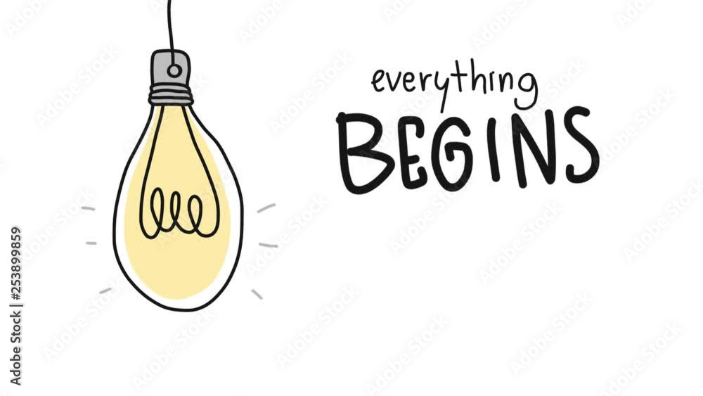Lightbulb everything begins with an idea cartoon Lightbulb everything begins with an idea cartoon