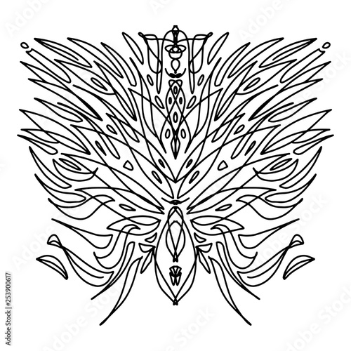 Abstract pattern. An isolated abstract drawing depicting himself, oriental pattern.