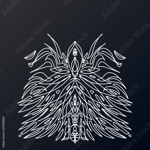 Abstract pattern. An isolated abstract drawing depicting himself, oriental pattern.