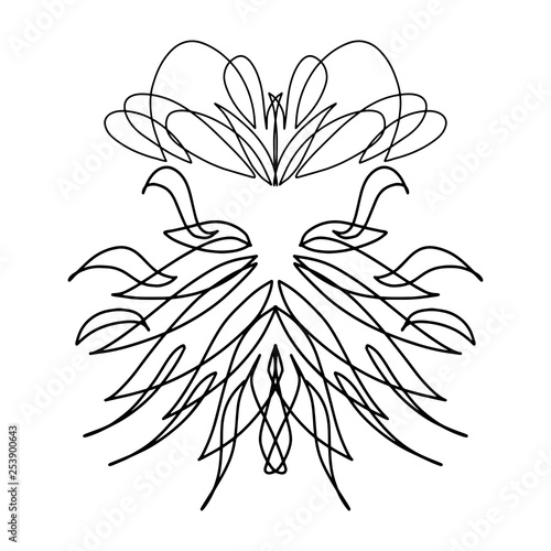 Abstract pattern. An isolated abstract drawing depicting himself, oriental pattern.