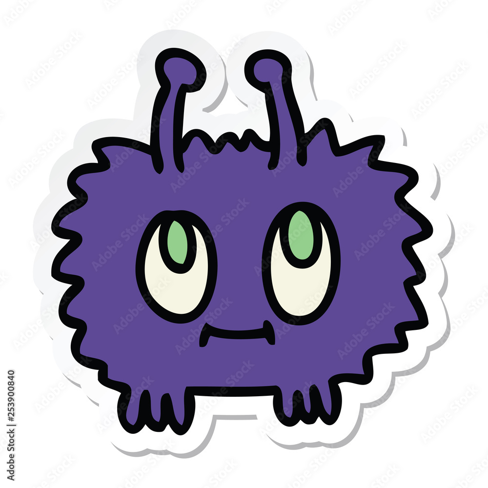 sticker of a quirky hand drawn cartoon alien sticker of a quirky hand drawn cartoon alien
