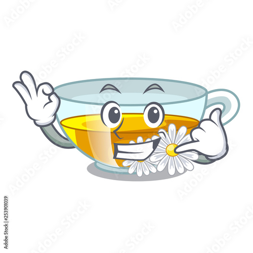 Call me chamomile tea isolated the with mascot