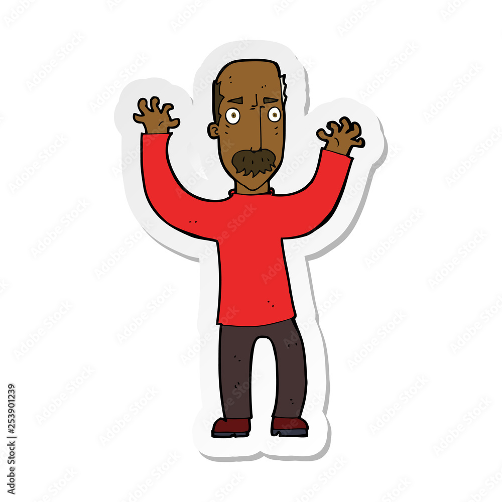 sticker of a cartoon angry dad sticker of a cartoon angry dad