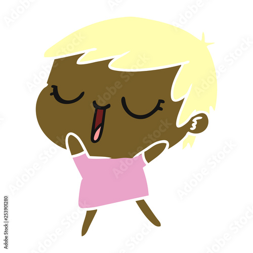 cartoon of cute kawaii short haired girl
