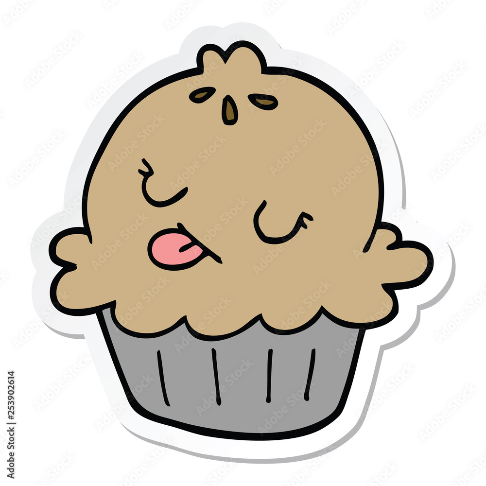 sticker of a cute cartoon pie sticker of a cute cartoon pie