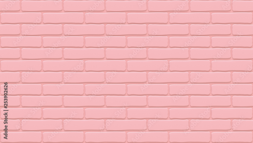 Pink brick wall texture. Empty background. Vintage stonewall. Room