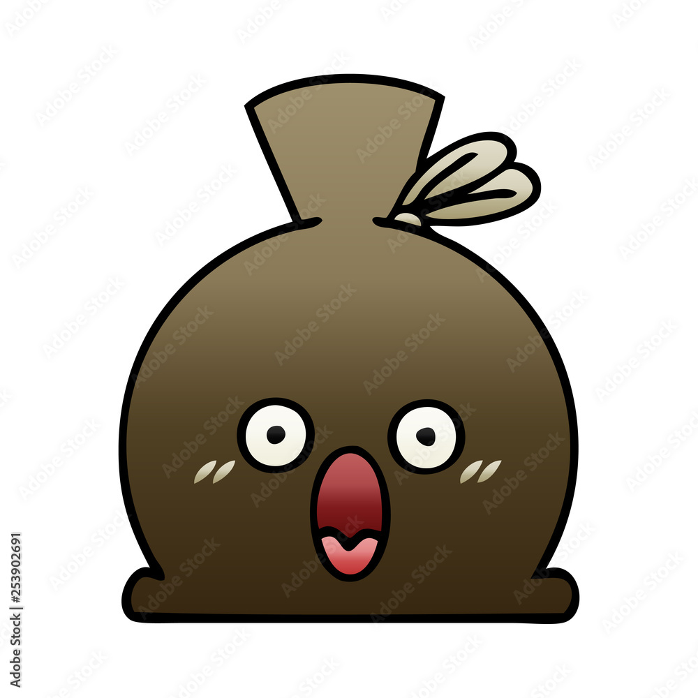 Fototapeta premium gradient shaded cartoon sack