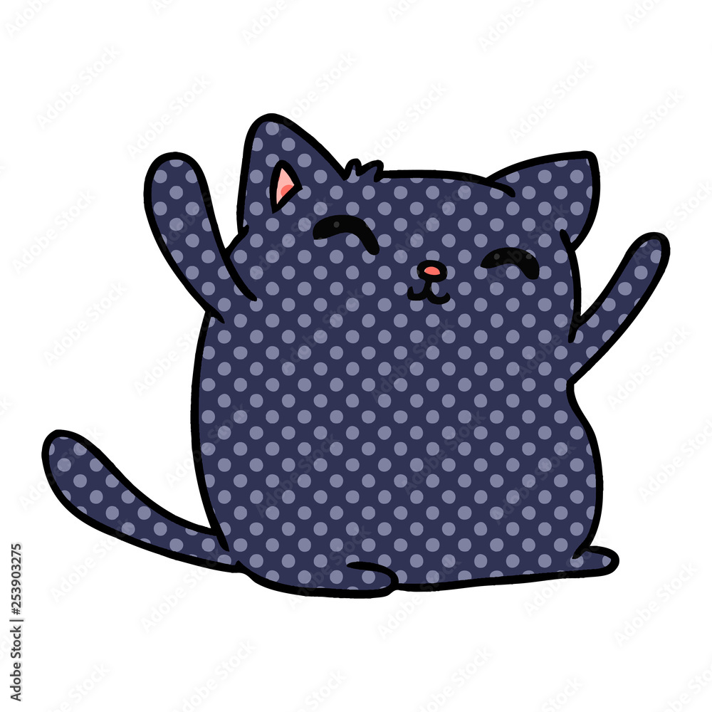 cartoon of cute kawaii cat cartoon of cute kawaii cat