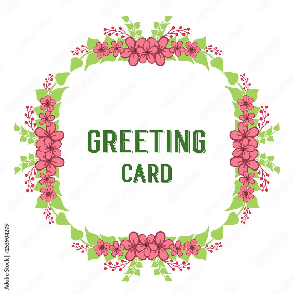 Vector illustration greeting card template with floral frame white backdrop Vector illustration greeting card template with floral frame white backdrop