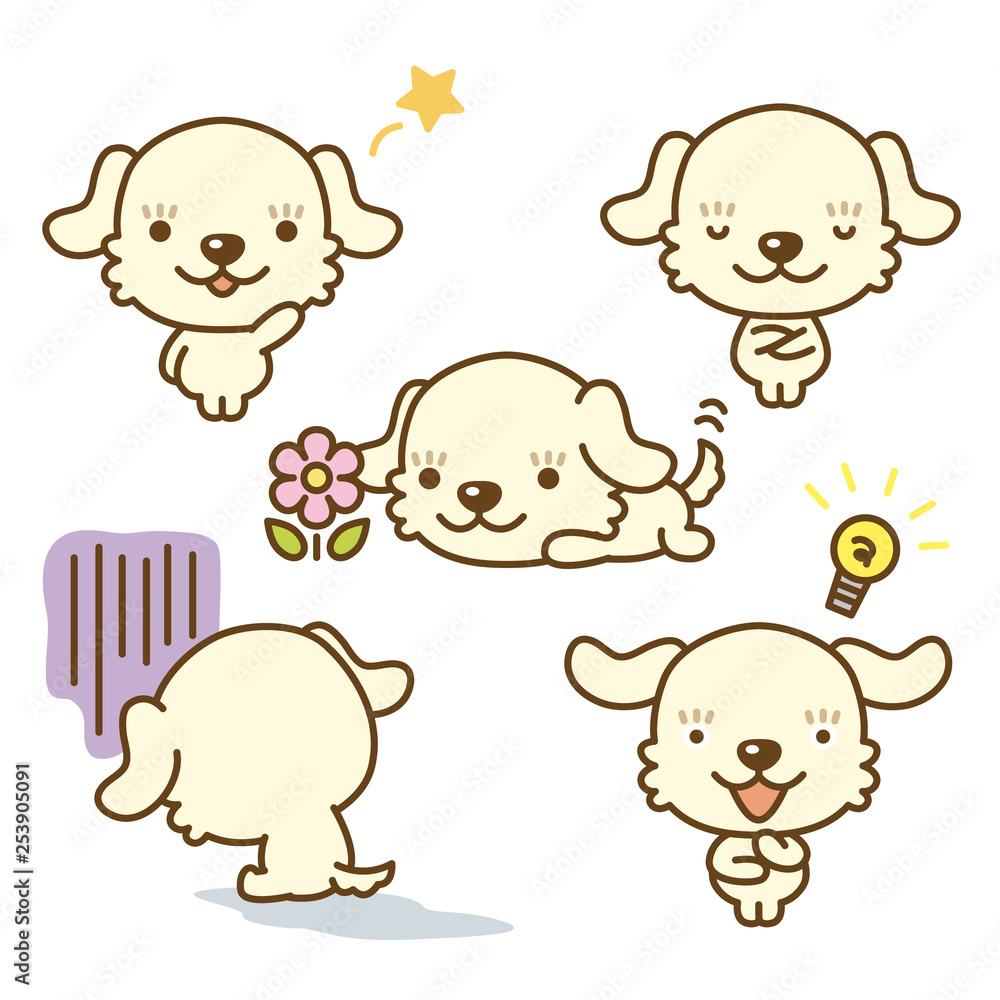 Obraz premium もふもふわんこ