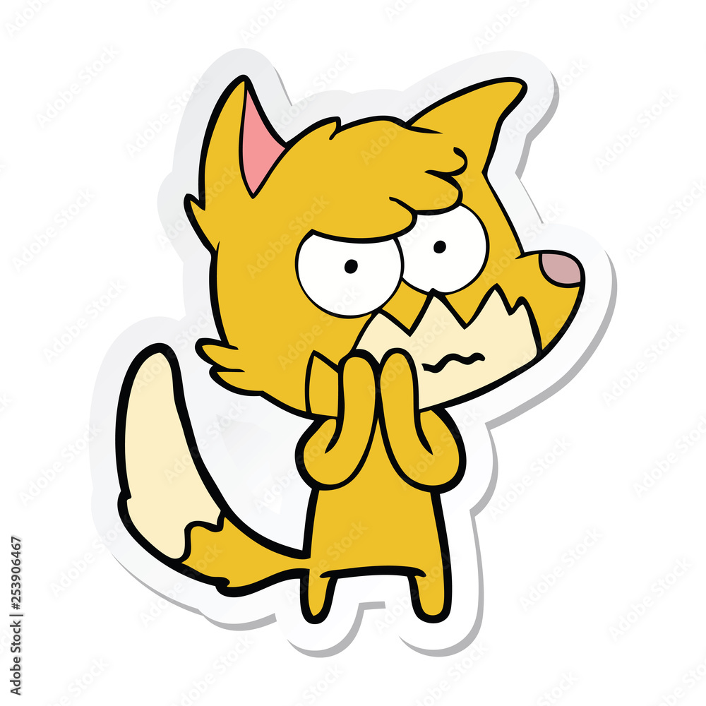 sticker of a cartoon annoyed fox sticker of a cartoon annoyed fox