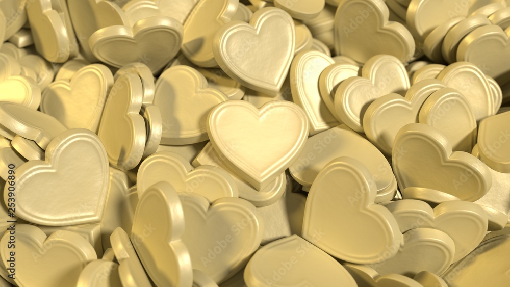 Obraz premium white chocolate hearts