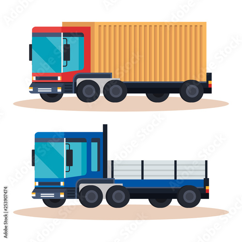 delivery service trucks vehicles © Gstudio