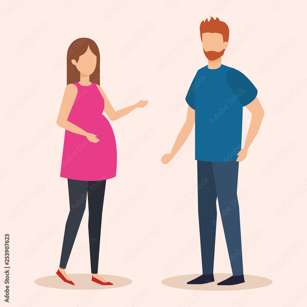 man with woman pregnancy characters