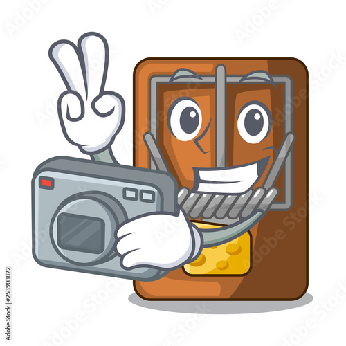 Photographer mousetrap isolated with in the cartoon