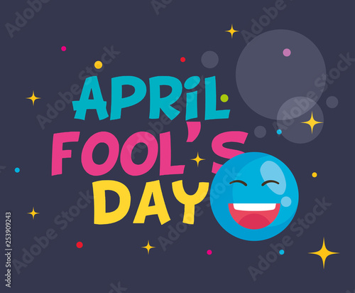 april fools day card with happy face