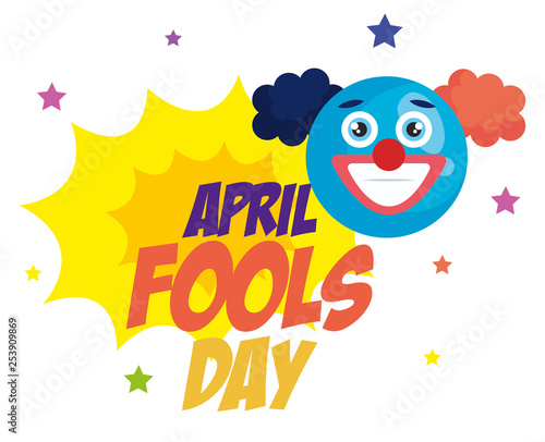 april fools day card with clown face