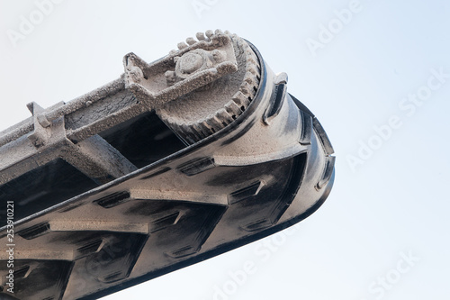 Fragment of grain transporter on the elevator