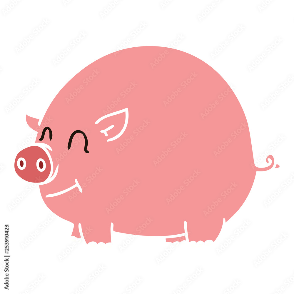 quirky hand drawn cartoon pig quirky hand drawn cartoon pig