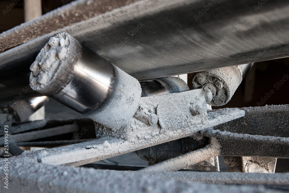 Fragment of grain transporter on the elevator Fragment of grain transporter on the elevator